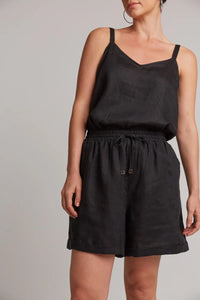 Linen Black Shorts