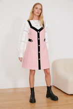 Load image into Gallery viewer, Pink Tweed Pinafore Dress