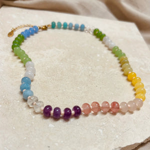 Rainbow Pastel Beaded Necklace