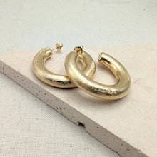 Load image into Gallery viewer, Brushed Gold Hoops