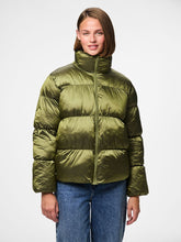 Load image into Gallery viewer, Metallic Olive Puffer Coat