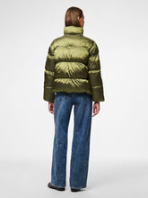 Load image into Gallery viewer, Metallic Olive Puffer Coat