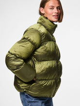 Load image into Gallery viewer, Metallic Olive Puffer Coat