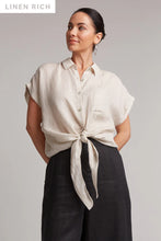 Load image into Gallery viewer, Linen Tie Blouse