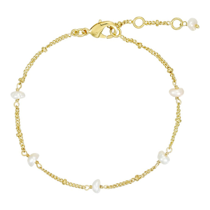 Gold White Pearl Bracelet