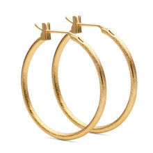 Load image into Gallery viewer, Slim Matte Gold Hoops