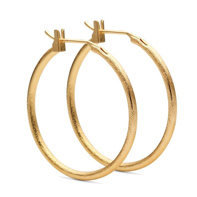 Slim Matte Gold Hoops