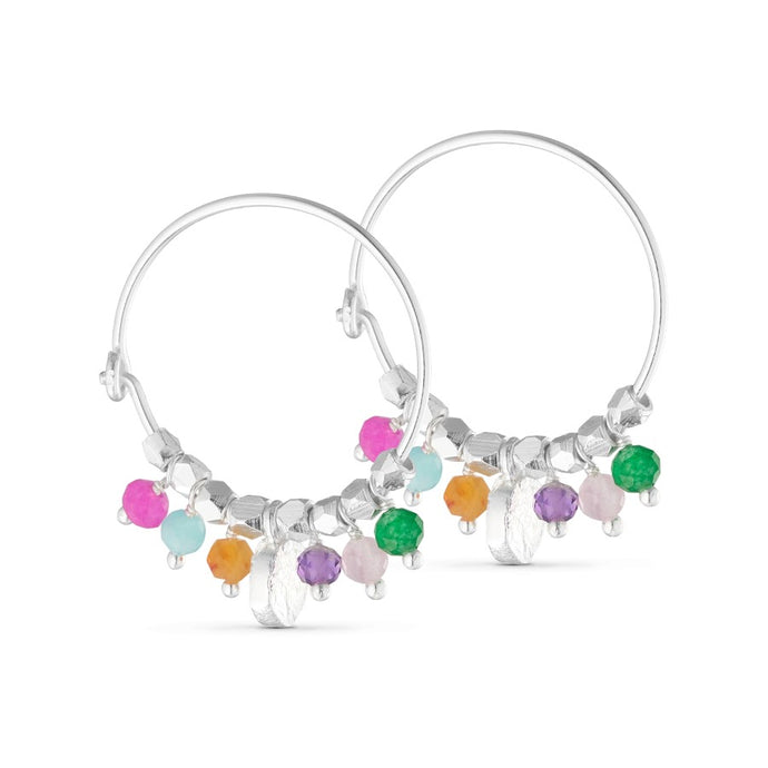 Bright Gemstone Hoops