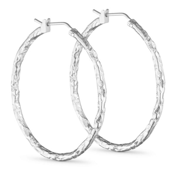 Foil Creole Silver Hoops