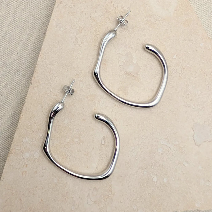 Molten Silver Hoops