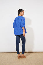 Load image into Gallery viewer, Broderie Anglais Cobalt Blouse