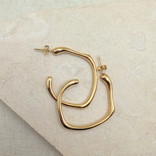 Load image into Gallery viewer, Molten Gold Hoops