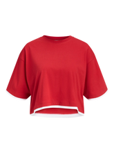 Load image into Gallery viewer, Contrast Cropped Boxy Tee
