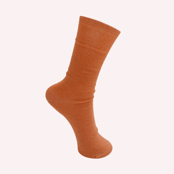 Orange Glitter Socks