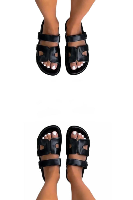 Black Slip On Slides