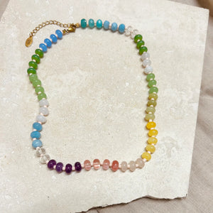 Rainbow Pastel Beaded Necklace