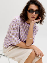 Load image into Gallery viewer, Purple Rose Stripe T-shirt