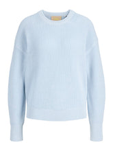 Load image into Gallery viewer, Crew Neck Blue Cotton Knit