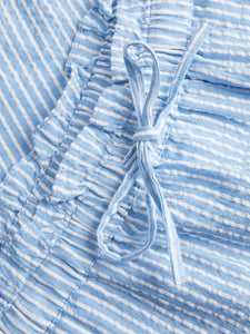 Blue Stripe Loose Shorts