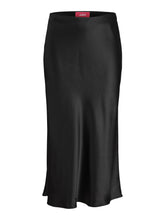 Load image into Gallery viewer, Black Satin Midi Skirt