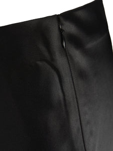 Black Satin Midi Skirt