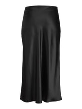 Load image into Gallery viewer, Black Satin Midi Skirt