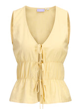 Load image into Gallery viewer, Lemon Tie Linen Top