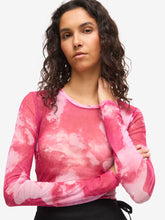 Load image into Gallery viewer, Fuchsia Flower Mesh Top