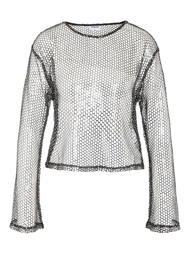 Metallic Bell Sleeve Top