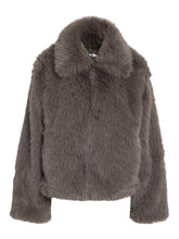 Load image into Gallery viewer, Grey Faux Fur Jacket