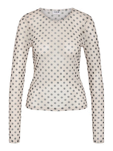 Small Polka Dot Mesh Top