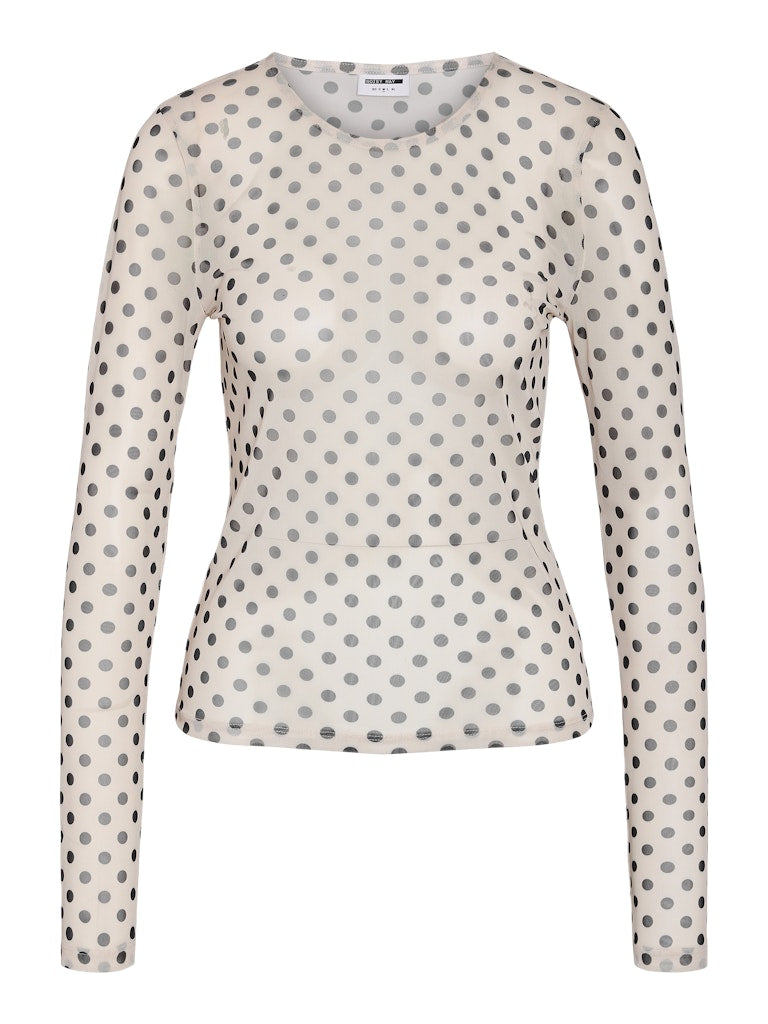 Small Polka Dot Mesh Top