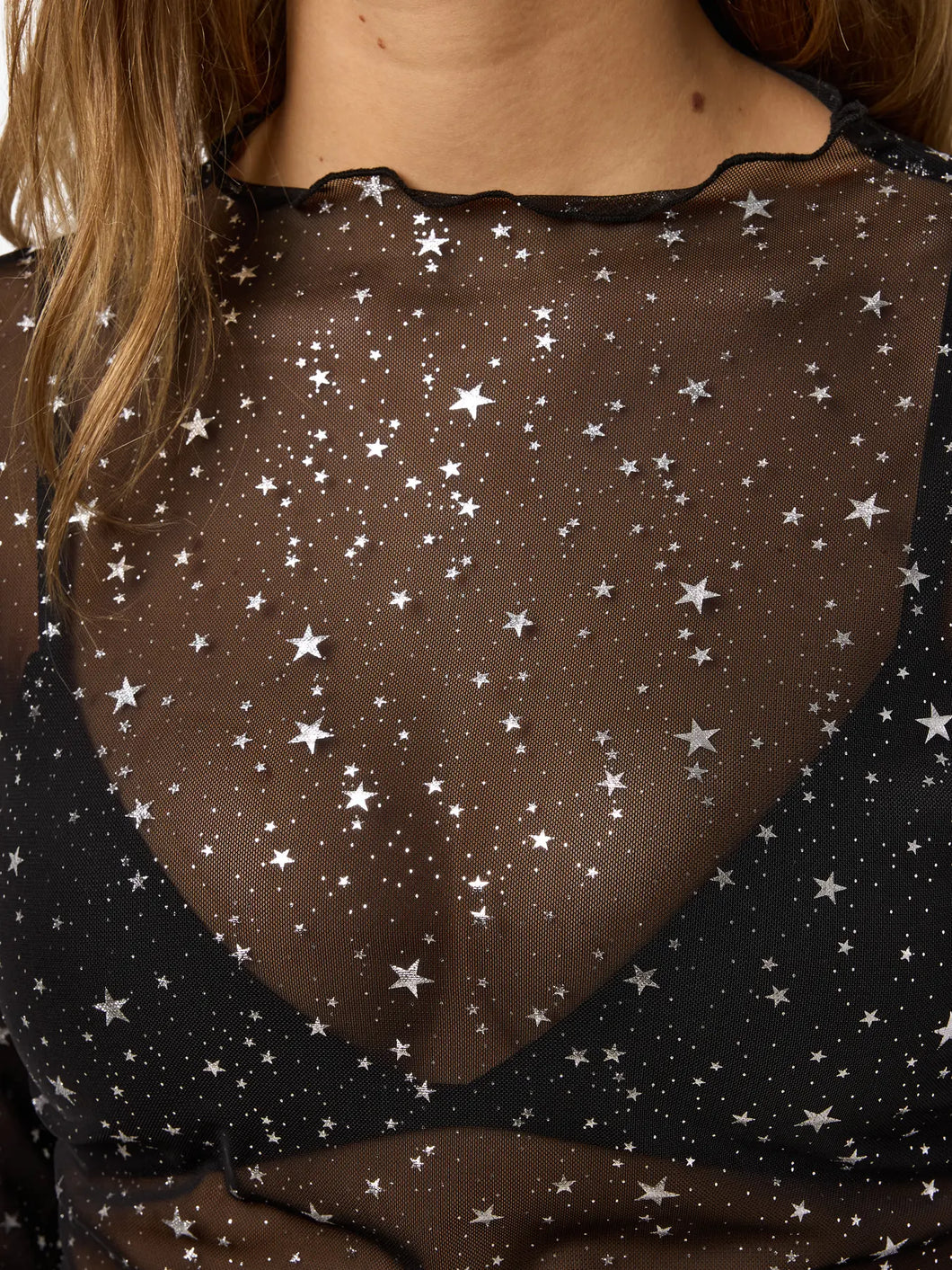 Silver Star Mesh Top