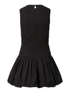 Shirred Balloon Mini Dress