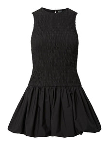 Shirred Balloon Mini Dress