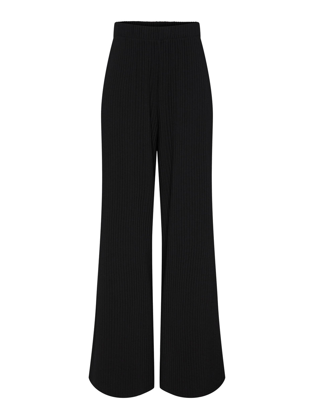 High Waist Wide Leg Ribbed Trousers