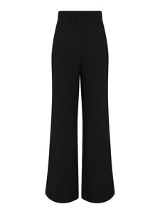 High Waist Wide Leg Ribbed Trousers