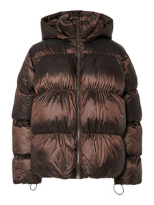 Metallic Fudge Puffer Coat