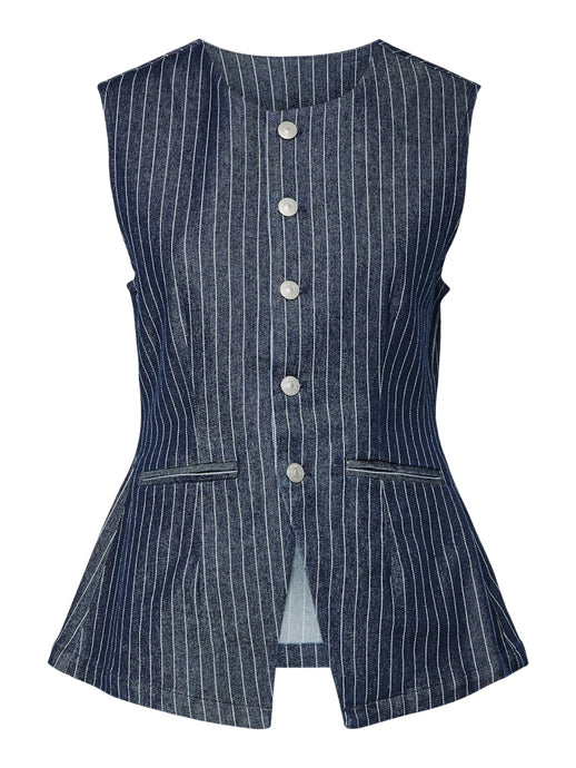 Pinstripe Long Waistcoat