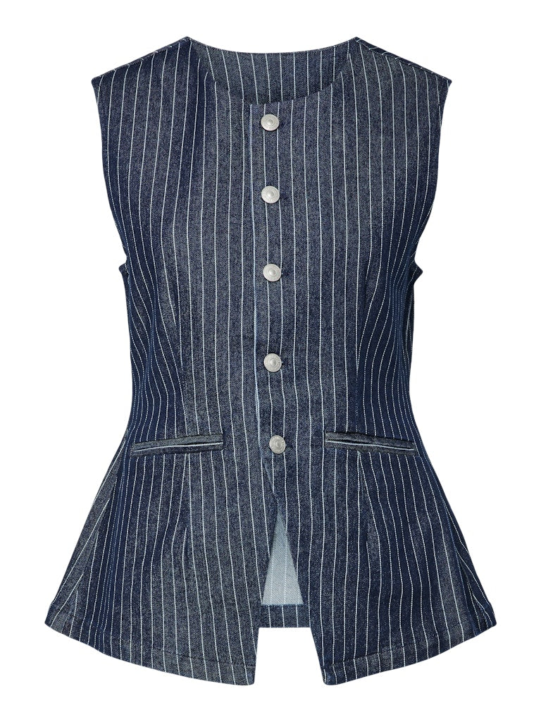 Pinstripe Long Waistcoat