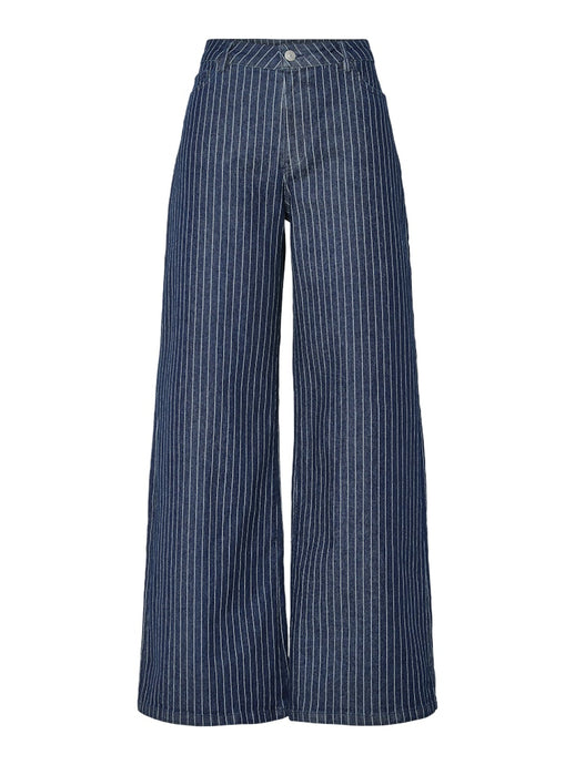 Wide Leg Pinstripe Jeans
