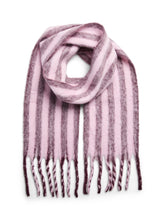 Load image into Gallery viewer, Wine Stripe Scarf