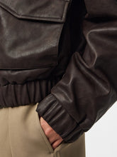 Load image into Gallery viewer, Faux Leather Bomber