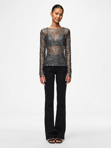 Sequin Sheer Top