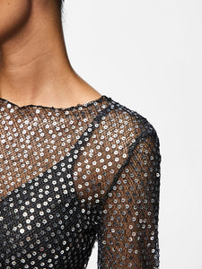 Sequin Sheer Top