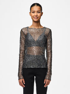 Sequin Sheer Top