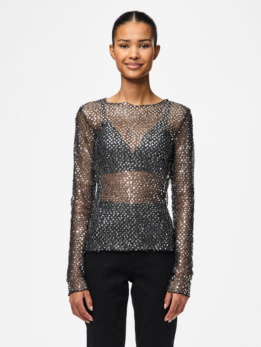Sequin Sheer Top