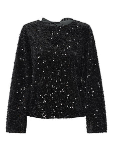 Bow Back Sequin Top