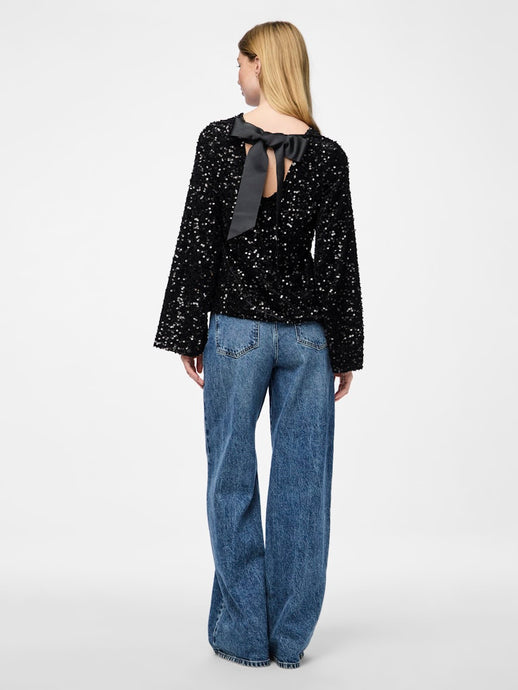 Bow Back Sequin Top