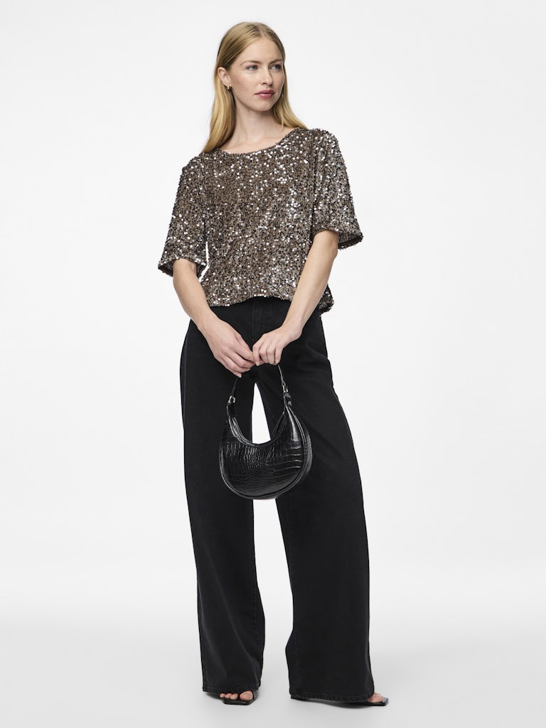 Short Sleeve Sequin Top.